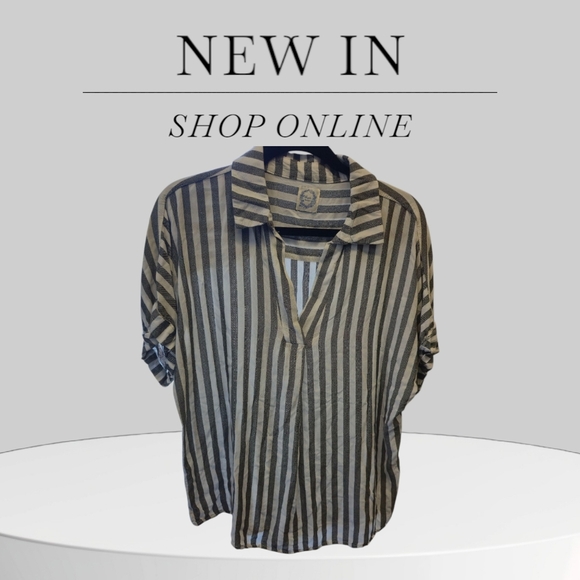 Blue Rain Stripped Blouse - Picture 8 of 8